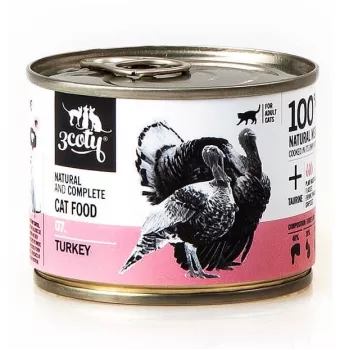 3COTY 07. Tītars - mitrā barība kaķiem - 180g