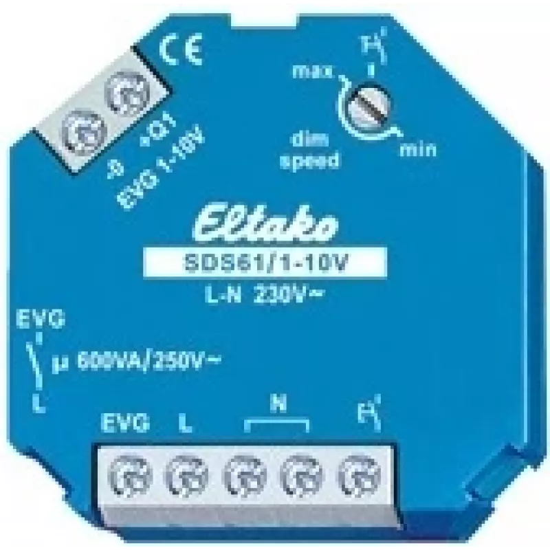 Dimmera izpildmehānisms Eltako SDS61/1-10V iemontējams 600 W