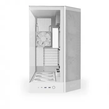 PC korpuss NZXT H9 Flow RGB+ — balts, ATX/EATX/Micro-ITX, rūdīts stikls, 3x140mm priekšā + 1x120mm aizmugurē