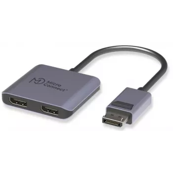 MicroConnect MC-DP-2XDP — DisplayPort sadalītājs no 1 uz 2 DisplayPort signāla dublētājs