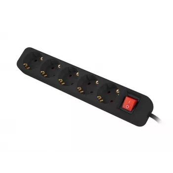 Pagarinātājs Lanberg PS1-05F-0300-BK 3m 5 AC kontaktligzdas Iekštelpām Melns