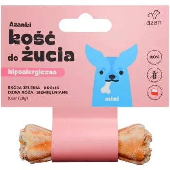 Suņu našķis Brit AZANKI hipoalerģisks mini kauliņš 10 cm — brieža āda, trusis, linsēklas, 28 g mazām šķirnēm