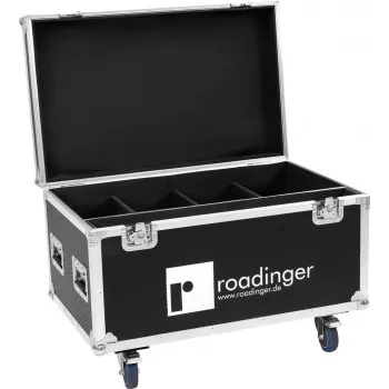 Flightcase Roadinger 31005229 4× LED IP Atmo Blinder — aizsargājošs transporta koferis ar putuplasta ieliktņiem