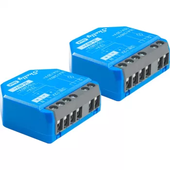 Viedais slēdzis Shelly 1 Gen4, bezvadu, 240 V AC, Bluetooth 5.0/Wi‑Fi/ZigBee, plastmasas korpuss, 42×16×37 mm, 2 iepakojumā