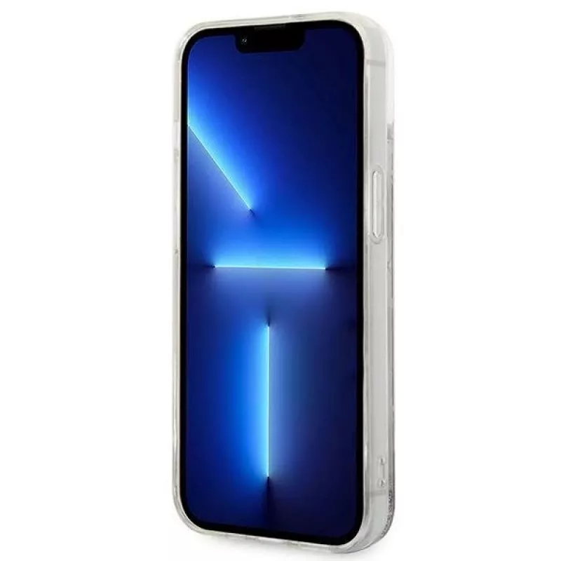 Karl Lagerfeld KLHCP14MLMNMS cietais maciņš iPhone 14 Plus 6.7 sudrabs / sudrabs Liquid Glitter Monogram