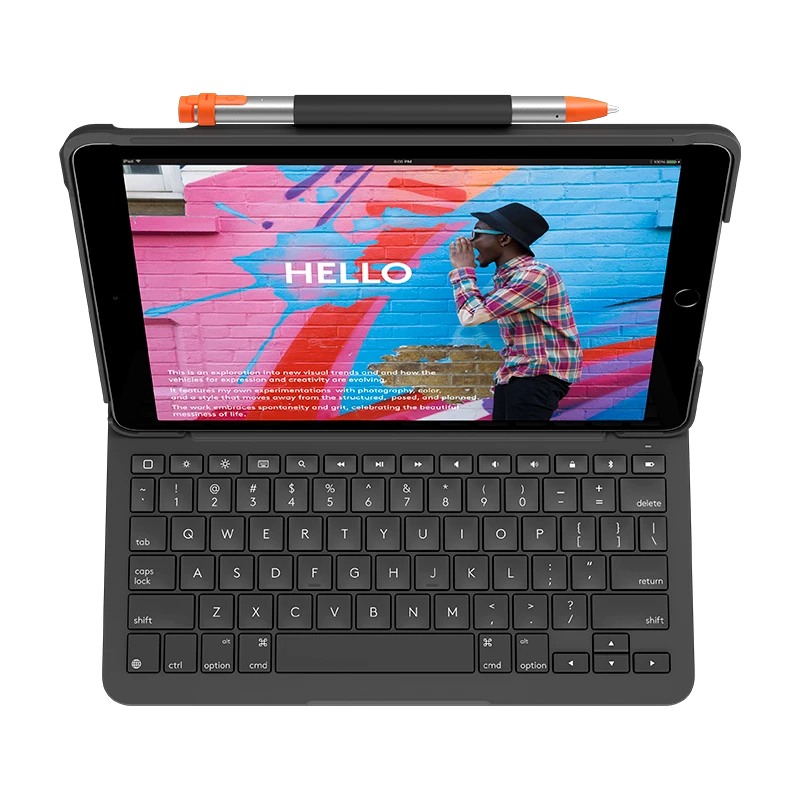 Logitech Slim Folio tastatūras maciņš iPad (7., 8. un 9. paaudzei)