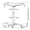 Pārnēsājams dators ar ratiņiem, regulējams augstumā līdz 113 cm, slīpums līdz 30°, melns