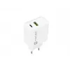 Sienas lādētājs NATEC RIBERA 12V 20W USB-C PD 3.0 + USB-A Samsung AFC Balts
