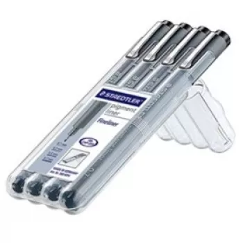 Finelaineris Staedtler pigment liner 308 Melns 4 gab.