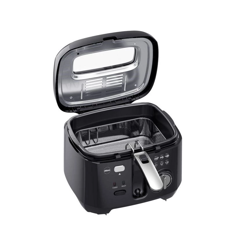 ELDOM Fryer FREET, 2.5 L, 400 g frī kartupeļu, temperatūras regulators, izņemama eļļas tvertne, melna
