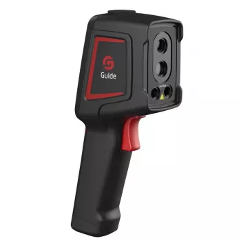 Termokamera Guide Sensmart E1+ — 120×90 pikseļu sensors, 240×180 pikseļu maks., 2,4 collu LCD, Wi‑Fi, IP54, -20–550°C