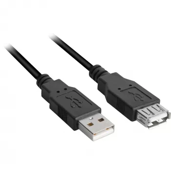 USB kabelis Sharkoon USB 2.0 0.5m Melns