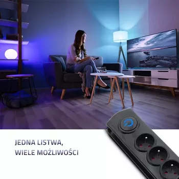Pārsprieguma aizsargs Qoltec 50269 Melns 5 AC Kontaktligzdas 230V