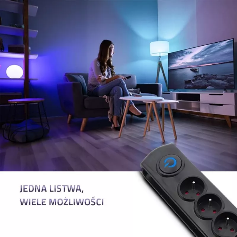 Pārsprieguma aizsargs Qoltec 50269 Melns 5 AC Kontaktligzdas 230V