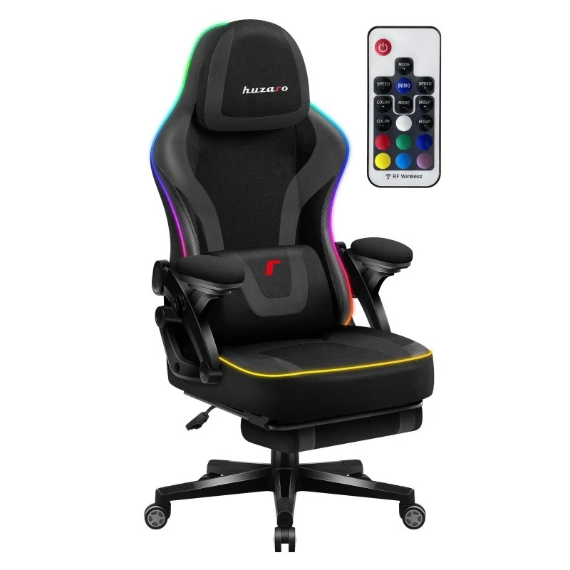 Spēļu krēsls huzaro HZ-FORCE 4.6 RGB Black Mesh