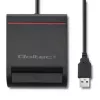 ID kartes skeneris QOLTEC Smart chip ID card scanner — USB, melns, 84.5×65×16 mm, 63 g