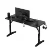 Gaminga galds huzaro Hero 3.6 — taisnstūra 1400×600 mm, augstuma regulējums 560–790 mm, melns, H-kājas, 15 mm virsma