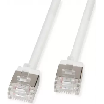 ROLINE U/FTP Patch vads Cat.6A Īpaši īss RJ45 Balts 0.5m - Tīkla kabelis - FTP (21.15.4570)