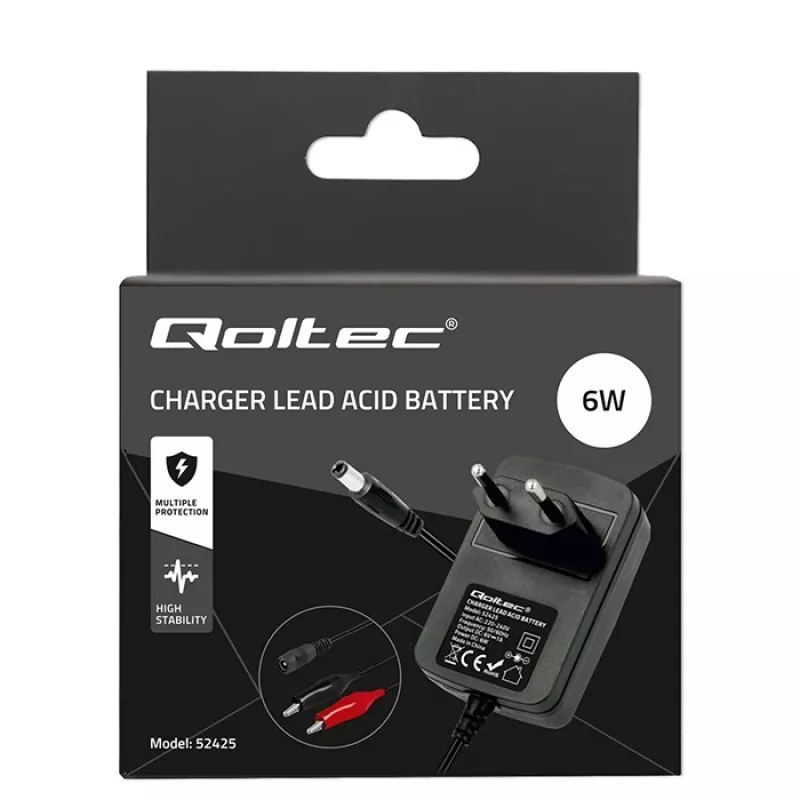 Bateriju lādētājs QOLTEC Charger AGM GEL STD 6V 1A 6V svina-skābes, AGM un GEL akumulatoriem