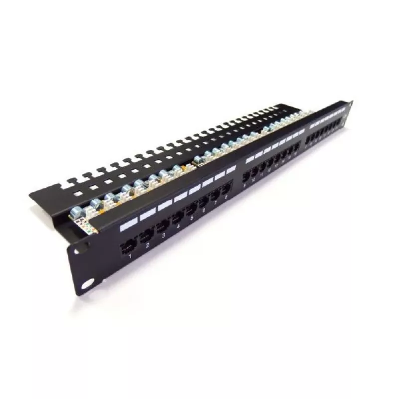 Digitus Professional DN-91624U 19 collu patch panelis, 24x RJ45, Cat 6, bez ekranēšanas, LSA, 1U, melns