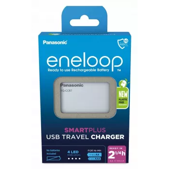 USB akumulatoru lādētājs PANASONIC Eneloop Smartplus BQ-CC87 (BQ-CC87USB)