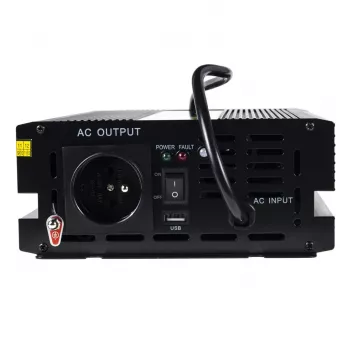 Green Cell INV07 invertors, 12V DC → 230V AC, 300 W, tīrs sinusvilnis, melns