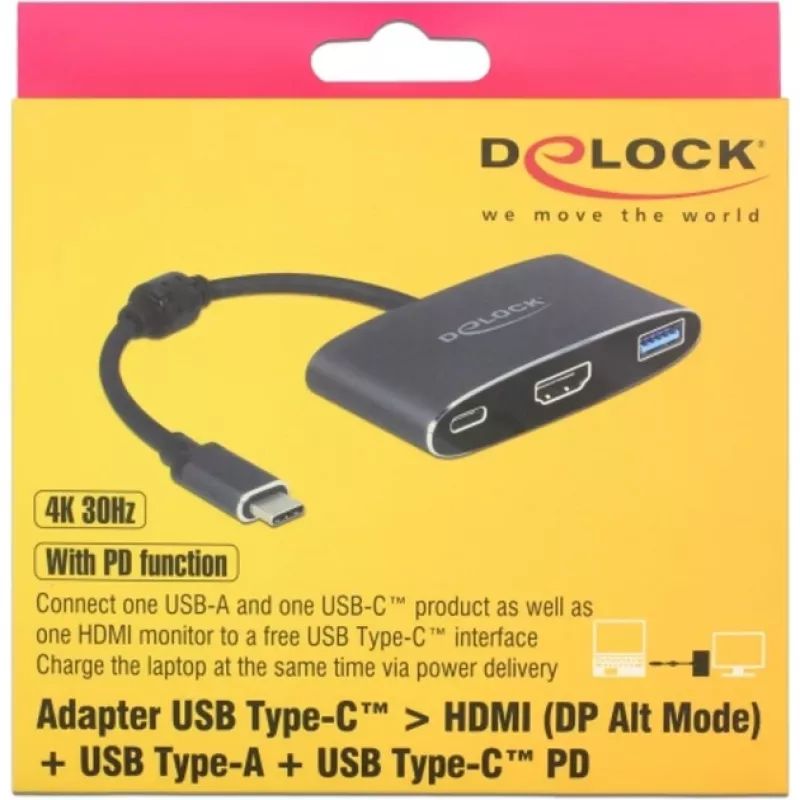 DeLOCK ārējais video adapteris VL101 USB-C 3.1 → HDMI, pelēks, mazumtirdzniecības iepakojums (62991)