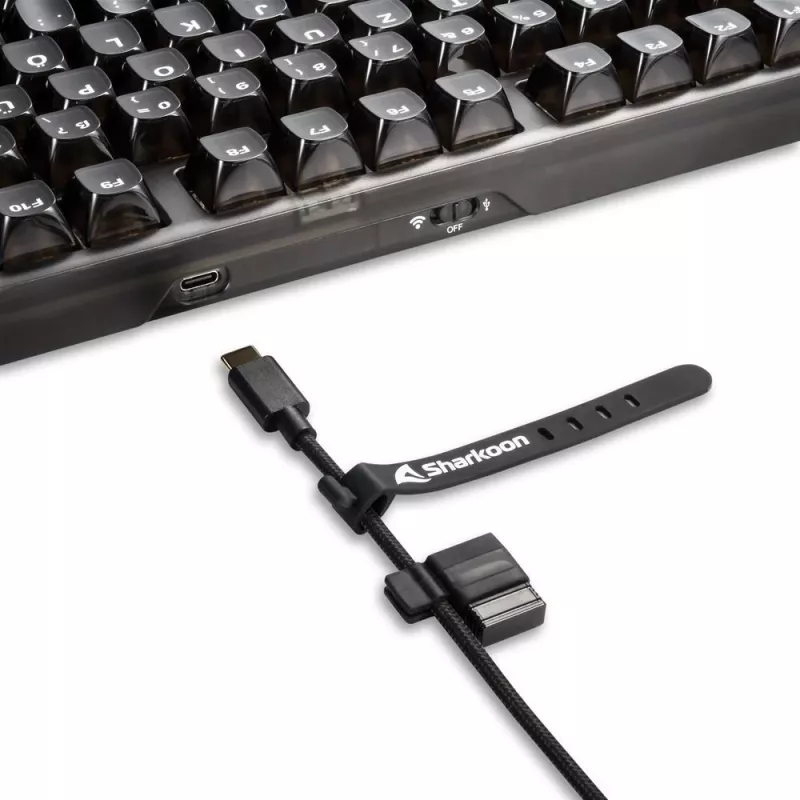 Mehāniskā spēļu tastatūra Sharkoon Crystal Shark Black DE ar RGB apgaismojumu