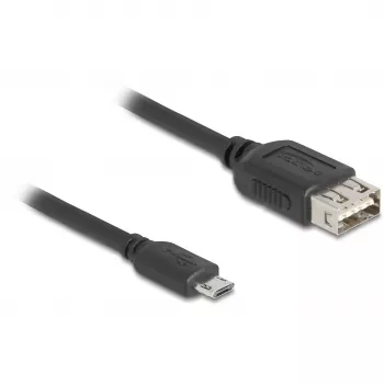 DeLOCK 81518 USB kabelis USB 2.0 1 m Micro-USB B USB A Melns