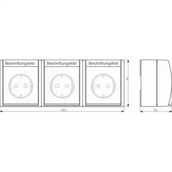 Kontaktligzda CEE 7/3 Busch-Jäger 2084-0-0712, 2P+E, 16 A, 250 V, IP44, balta, 222×83×55 mm