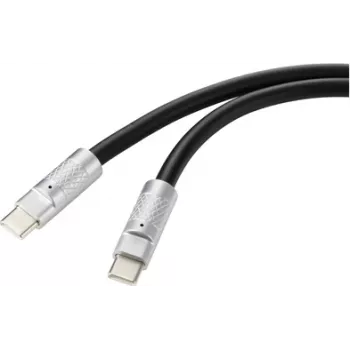 Renkforce USB-C® kabelis USB 2.0 USB-C® spraudnis, USB-C® spraudnis 1,00 m Melns RF-6056872