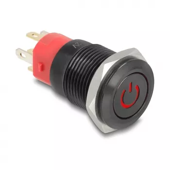 Spiedpogas slēdzis DELOCK 22013 16 mm 12 V Melns