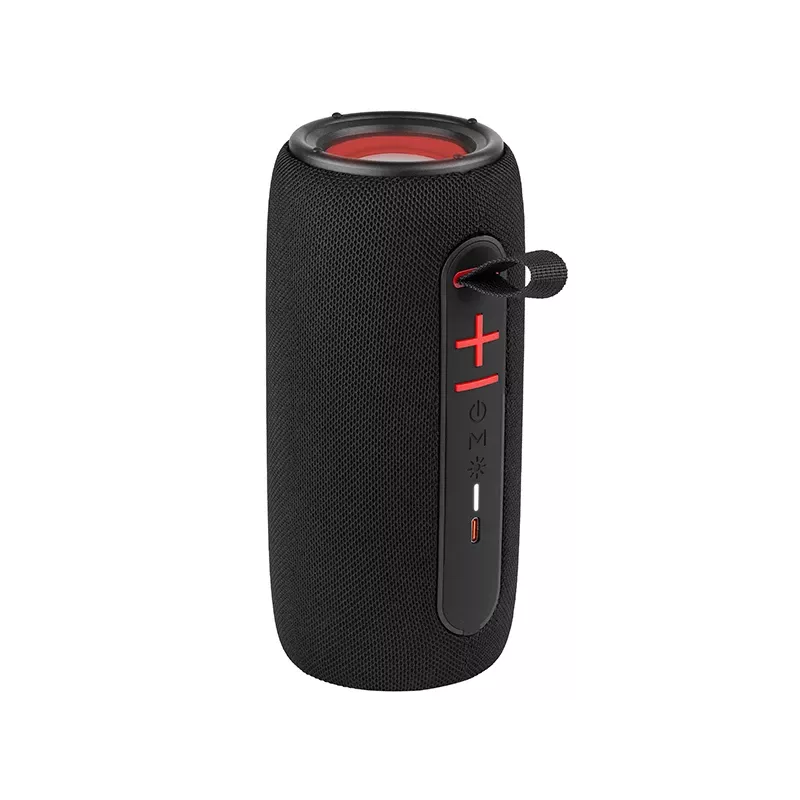Pārnēsājams stereo skaļrunis TRACER Stripe Black — 10 W RMS, Bluetooth/Vadu, USB-A & USB-C, MicroSD, iebūvēts akumulators (līdz 5 h)
