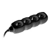 Tracer PowerCord pagarinātājs, 4 kontaktligzdas, 3m, melns