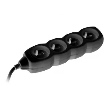 Tracer PowerCord pagarinātājs, 4 kontaktligzdas, 3m, melns
