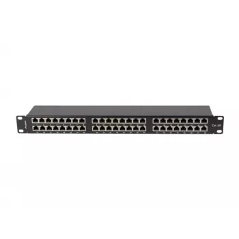 Patch panel 48 porti 1U 19 inch CAT6A FTP ekranēts melns LANBERG