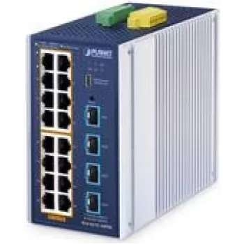 Pārvaldāms Ethernet slēdzis PLANET IGS-4215-16P4X, industriāls L2+, 16 porti 10/100/1000T PoE, 4 porti 10G SFP+