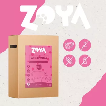 Sausā barība suņiem ZOYA ColdPRO Liellopu gaļa 9 kg — pilnvērtīga sausā barība pieaugušiem suņiem, 27% olbaltumvielu, 9.5% tauku, bez lipekļa, bez cukura