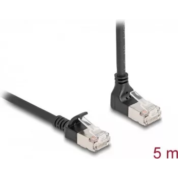 Tīkla kabelis DeLOCK RJ45 Cat.6A 5m Melns 90° leņķa