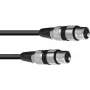 Audio adaptera kabelis Omnitronic 3022075C 1x 3-pin XLR sievišķais uz 1x 3-pin XLR vīrišķais, 0.15 m
