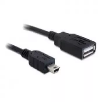 USB kabelis DeLOCK 82905 USB 2.0 0,5m USB A Mini-USB B Melns