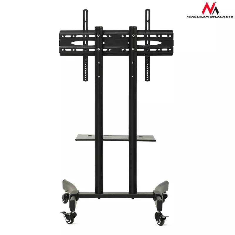 Maclean MC-739 profesionāls TV statīvs uz riteņiem, 32-65 collas (165,1 cm), līdz 40 kg, VESA līdz 400x600, melns