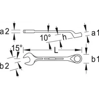 Kombinētā uzgriežņu atslēga Gedore 6003930, dziļums 110 mm, augstums 66 mm