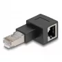 DeLOCK RJ45 spraudnis uz RJ45 ligzdu Adapteris Cat.6A 90° pa kreisi leņķveida Melns