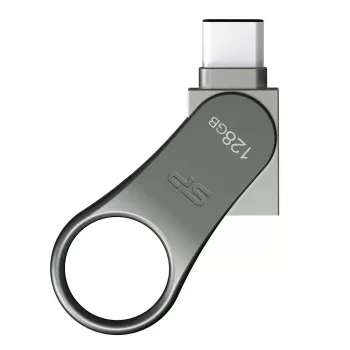 USB zibatmiņa Silicon Power C80 128GB USB 3.2 Gen 1 (Type-A / Type-C) titāns