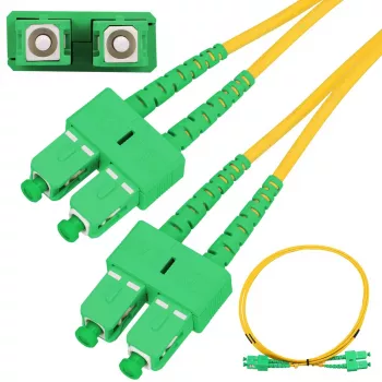 Patchcord Extralink SC/APC–SC/APC viens režīms duplekss G.652D 3mm 5m
