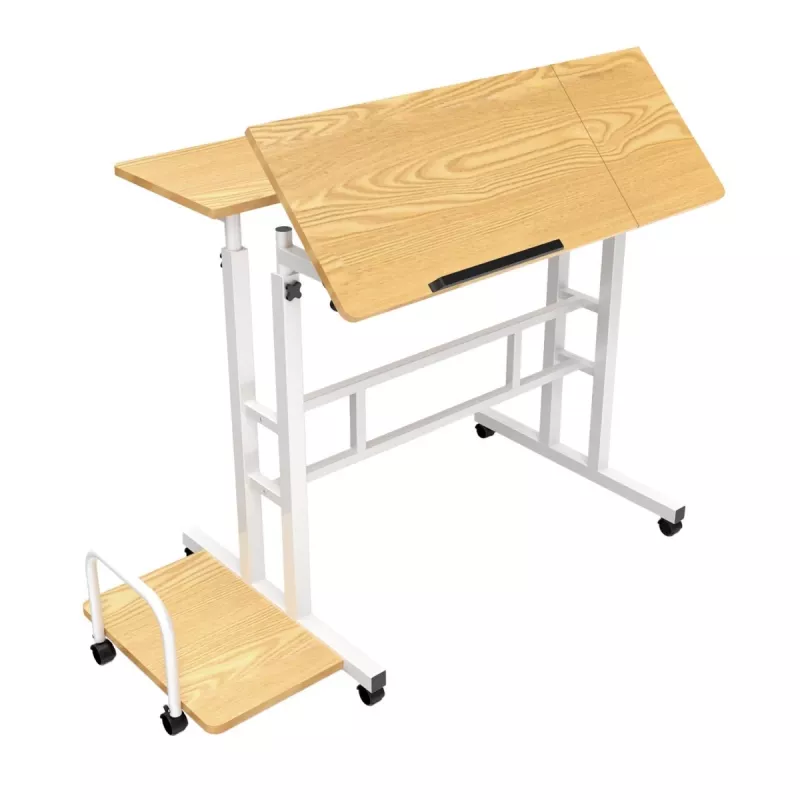 Maclean MC-124 W mobilais laptopa galds, balts, 80x60 cm, 50 kg, augstums 67-115 cm