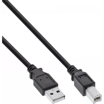 USB 2.0 kabelis A uz B InLine B-34502X, 1,8 m, melns