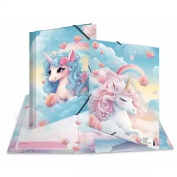 HERMA A4 mapes vāks ar elastīgo aizdari Happy Unicorns