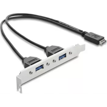 DELOCK USB Type-E Key A ST uz 2× USB-A 5Gbps adapteris ar kronšteinu (67345)